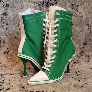 Anne Michelle Nowell Green Sneaker Booties Size 9